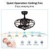 18.1" Caged Ceiling Fan with Remote Control,Timer, 3 Speeds Indoor Ceiling Fan for Farmhouse, Bedroom Living Room(No include Bulbs)