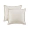 Oversized Chenille Jacquard Striped Comforter Set with Euro Shams and Throw Pillows