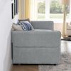 Daybed with Trundle Upholstered Tufted Sofa Bed, Twin Size, Boucle Fabric, Grey(83"x43"x29.5")