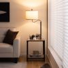 360�� Rotatable Floor Lamp with End Table and USB Charging Ports