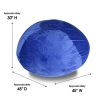 Minky Velvet Bean Bag Chair, Blue-4ft Plush Floor Chair for Kids and Adults w/ Washable Cover, Lounge Chair with Stretchable Fabric
