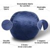 Minky Velvet Bean Bag Chair, Navy-5ft Plush Floor Chair for Kids and Adults w/ Washable Cover, Lounge Chair with Stretchable Fabric