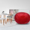 Minky Velvet Bean Bag Chair, Red-5ft Plush Floor Chair for Kids and Adults w/ Washable Cover, Lounge Chair with Stretchable Fabric