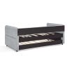 Daybed with Trundle Upholstered Tufted Sofa Bed, Twin Size, Boucle Fabric, Grey(83"x43"x29.5")