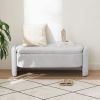 Ottoman Oval Storage Bench 3D Lamb Fleece Fabric Bench with Large Storage Space for the Living Room, Entryway and Bedroom,gray