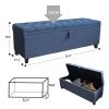 55.3 Inch Extra Long Storage Ottoman Entryway Bench with Flip Top Storage Chest with Padded Seat Bed End Stool for Hallway Living Room Bedroom