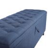 55.3 Inch Extra Long Storage Ottoman Entryway Bench with Flip Top Storage Chest with Padded Seat Bed End Stool for Hallway Living Room Bedroom