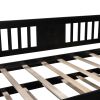 Twin Wooden Daybed with Trundle Bed , Sofa Bed for Bedroom Living Room, Espresso