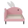 Twin size Upholstered Rabbit-Shape Daybed, Sofabed with Rabbit Ear Headboard, Pink