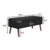 Storage Bench with Storage Bench for Bedroom End of Bed Bench Foot of Bed Bench Entryway Bench Storage Ottoman Bench 43.7" W x 18.1" D Black Linen Ben