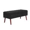 Storage Bench with Storage Bench for Bedroom End of Bed Bench Foot of Bed Bench Entryway Bench Storage Ottoman Bench 43.7" W x 18.1" D Black Linen Ben