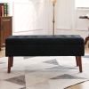 Storage Bench with Storage Bench for Bedroom End of Bed Bench Foot of Bed Bench Entryway Bench Storage Ottoman Bench 43.7" W x 18.1" D Black Linen Ben