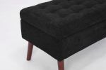 Storage Bench with Storage Bench for Bedroom End of Bed Bench Foot of Bed Bench Entryway Bench Storage Ottoman Bench 43.7" W x 18.1" D Black Linen Ben