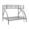 Gray Metal Frame Twin/Full Bunk Bed, Youth Bed, Youth Bedroom Furniture, Easy Assembly