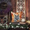 Nebelung Cat in Fall Leaves Throw Pillow Machine Washable, Indoor Outdoor Decorative Pillow for Couch, Bed or Patio, 18Hx18W