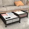 2Pcs Under Bed Storage Containers with 360° Rotatable Wheels Visible Dustproof Cover