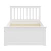 White Twin Trundle Bed, Heavy Duty Malibu Solid Wood Bed Frame with Twin Size Pull Out Toddler Trundle Bed for Kids
