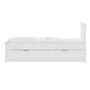 White Twin Trundle Bed, Heavy Duty Malibu Solid Wood Bed Frame with Twin Size Pull Out Toddler Trundle Bed for Kids