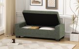 50" Ottoman Bench in Textured Fabric, Rectangular Design with Hinged Lid for Seating, Footrest, and Hidden Storage, Perfect for Living Room, Bedroom