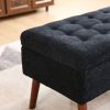 Storage Bench with Storage Bench for Bedroom End of Bed Bench Foot of Bed Bench Entryway Bench Storage Ottoman Bench 43.7" W x 18.1" D Black Linen Ben