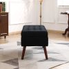 Storage Bench with Storage Bench for Bedroom End of Bed Bench Foot of Bed Bench Entryway Bench Storage Ottoman Bench 43.7" W x 18.1" D Black Linen Ben