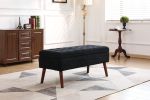 Storage Bench with Storage Bench for Bedroom End of Bed Bench Foot of Bed Bench Entryway Bench Storage Ottoman Bench 43.7" W x 18.1" D Black Linen Ben