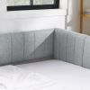 Twin Size Daybed with Trundle Upholstered Sofa Bed, with Vertical Stripes, Linen Fabric, Grey (82.5"x43"x30")