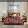 Madison Park Aubrey 12-Piece Comforter Set with Cotton Bed Sheets – Red Queen