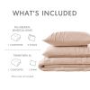 Queen size Microfiber Pleated Soft Washed Comforter Set in Pink Blush