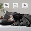 Full/Queen size Pre-Washed Pleated Microfiber Comforter Set in Black