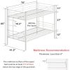 Sturdy Black Metal Twin over Twin Bunk Bed Frame with Two Side Ladders