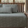 4 pieLightweight Dark Green Brick Fish Pattern 4 Piece Cotton Daybed Cover Set