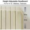 Full size Beige Upholstered Platform Bed Frame with Headboard
