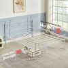 Full size White Metal Platform Bed Frame with Headboard and Footboard