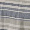 Full/Queen size Navy Blue Tan Cream Chevron Stripe Lightweight Cotton Blanket