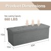 Dark Grey Linen Upholstered Bedroom Living Room Entryway Storage Bench Ottoman