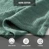King size Lightweight 100-Percent Cotton Reversible Knit Blanket in Green