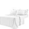 King size 6-Piece White Microfiber Sheet Set with Ruffled Edges