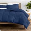 Queen size Super Soft Down Alternative Comforter Set in Navy Blue