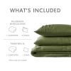 Twin/Twin XL Microfiber Pleated Soft Lightweight Comforter Set in Olive Green