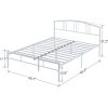 Queen size White Metal Platform Bed Frame with Arched Headboard