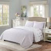 King Size Lightweight Purple Grey Floral Quilt Set
