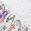 King Size Lightweight Purple Grey Floral Quilt Set