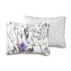 King Size Lightweight Purple Grey Floral Quilt Set