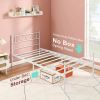 Twin size White Metal Platform Bed Frame with Headboard and Footboard