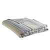 Twin size Navy Blue Tan Cream Chevron Stripe Lightweight Cotton Blanket