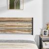 Twin Industrial Farmhouse Rustic Wood / Metal Platform Bed Frame with Headboard