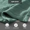Twin size Lightweight 100-Percent Cotton Reversible Knit Blanket in Green