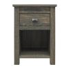 Farmhouse 1-Drawer Bedroom Nightstand with Open Shelf