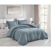 Blue Oversized Ruffled Edge Microfiber Comforter Set